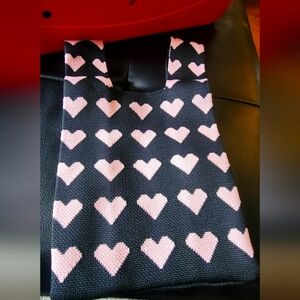 Knit Heart Mini Tote
